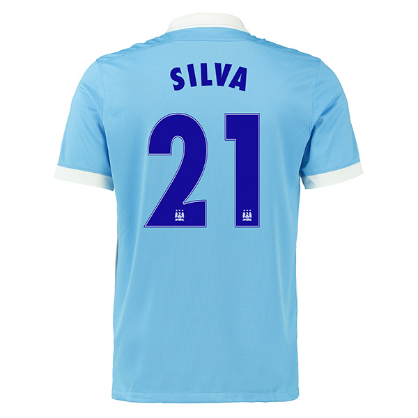 Manchester City 2015-16 UCL SILVA #21 Home Jersey